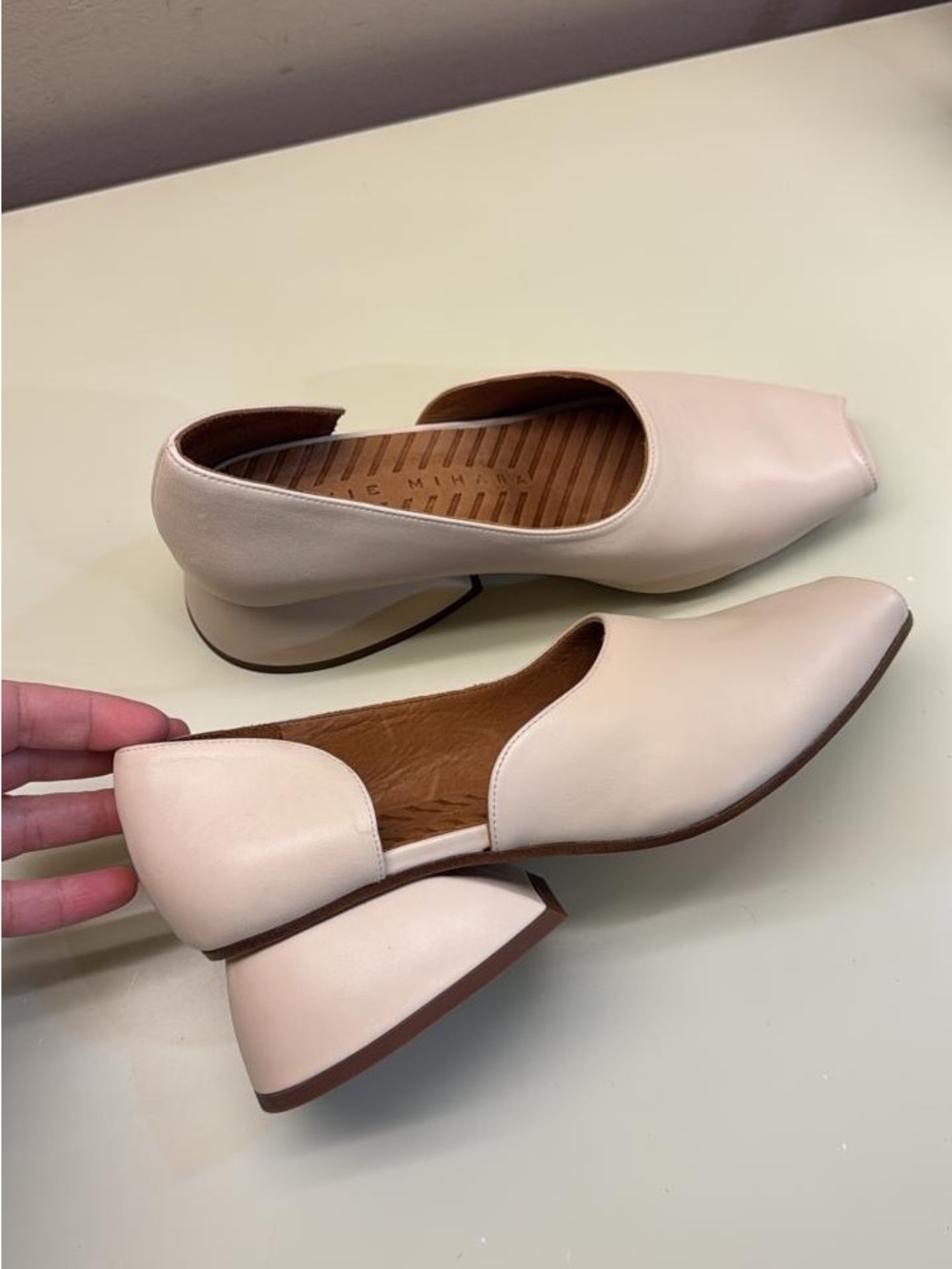 Chie Mihara Soft beige Peep-Toe leather Mules - Picture 4 of 6